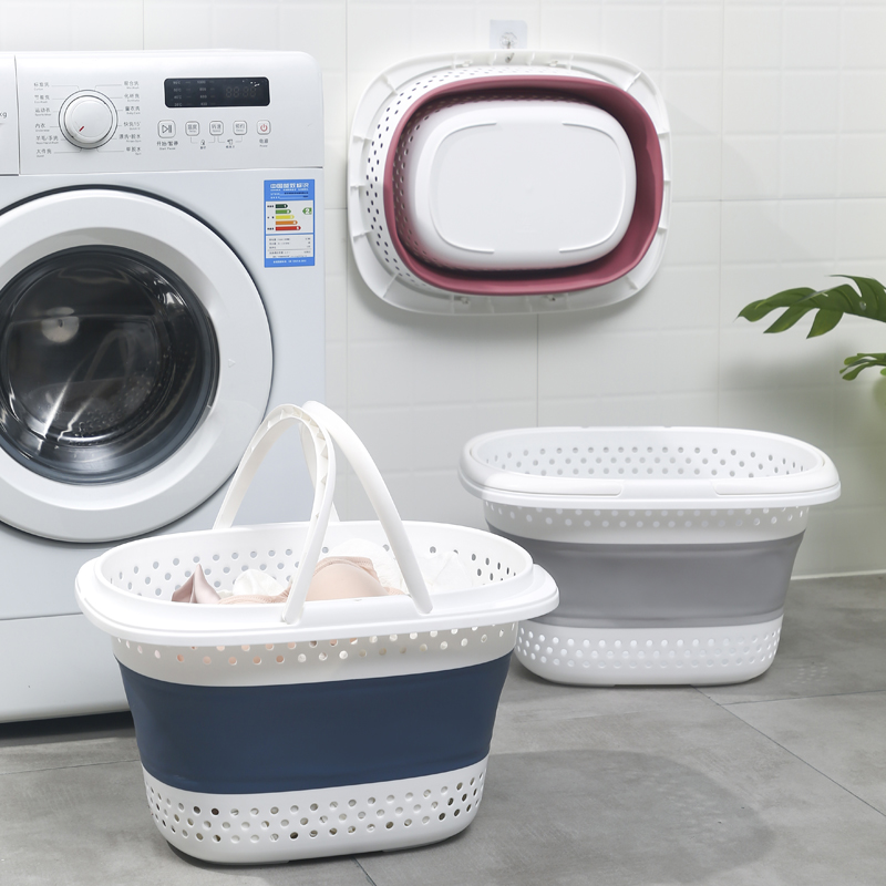 Dirty clothes basket laundry basket household bathroom plastic storage basket laundry bucket put dirty clothes storage basket folding dirty clothes basket