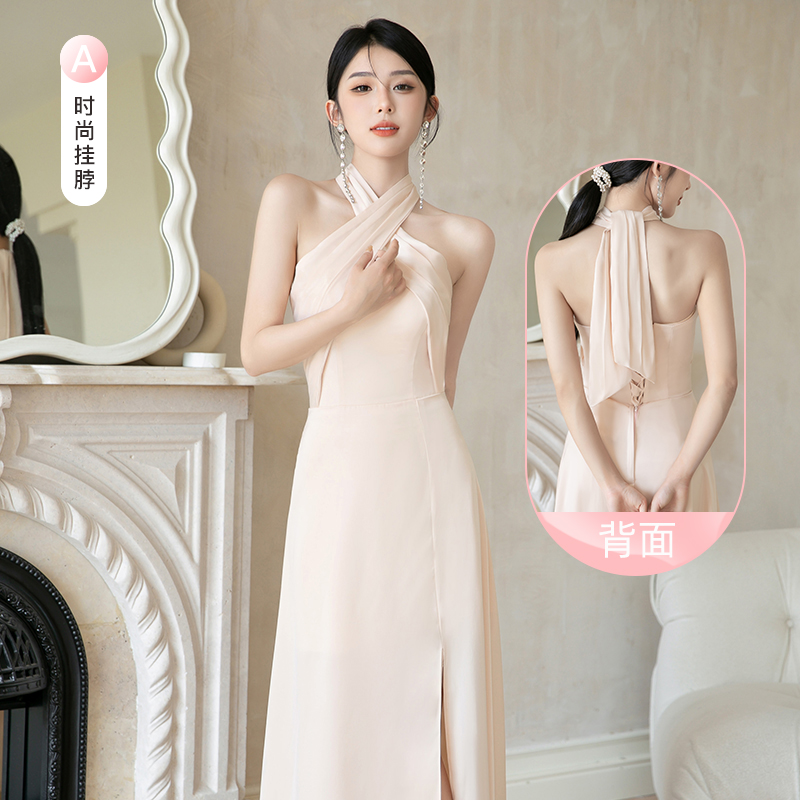  XS+Long, champagne color, mid-length  