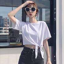 Practice room jazz Dance Dance suit jazz white heart strappy short strip top female Tun style short sleeve t-shirt