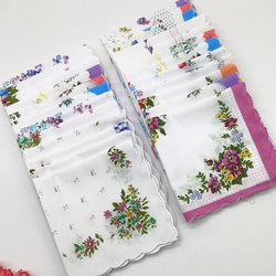 3 Pieces for 7 Yuan  Small Floral Handkerchief with Straight Edges, Pure Cotton for Elderly, Women, Children, Printed Handkerchief, All-Cotton Square Towel, Old-Fashioned Style