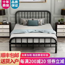 Bed European-style wrought iron bed Double bed 1 8 meters 1 5 meters Nordic single bed Simple modern princess bed Iron bed thickened
