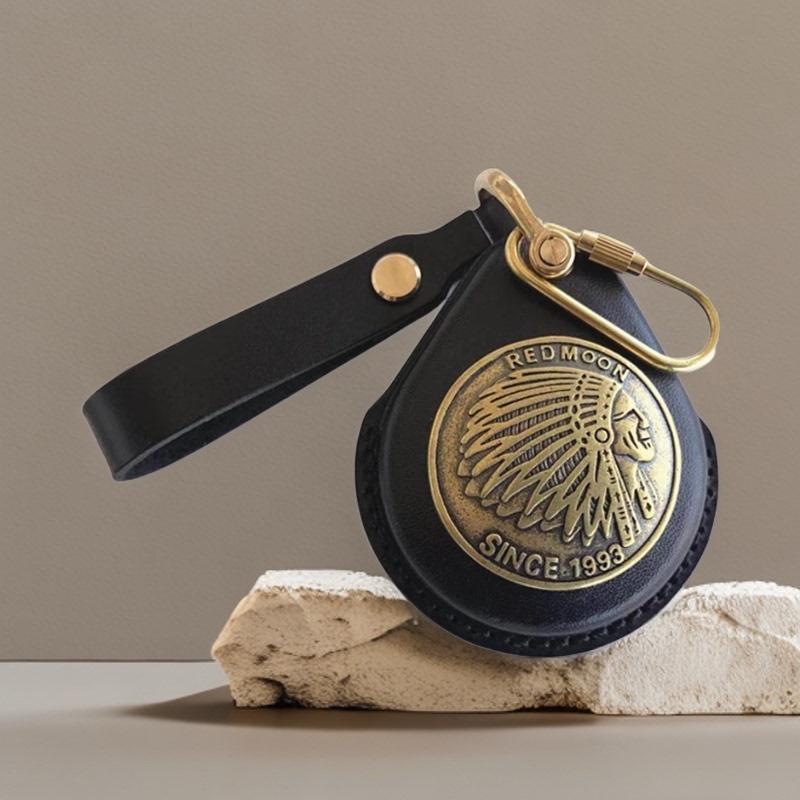 Suitable for Harley Indian Motorcycle Sensor Key Case, Cowhide Chief Genuine Leather Key Cover, Retro Remote Control Cover