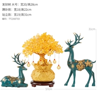 Желто -хрустальное дерево Fortune Large+Blue Fortune Deer