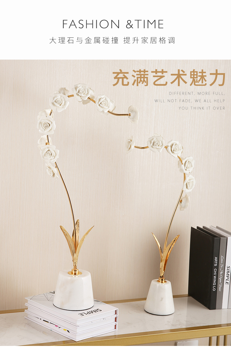 Modern creative light key-2 luxury ceramic flower art butterfly orchid art table decorations furnishing articles sitting room TV cabinet decoration