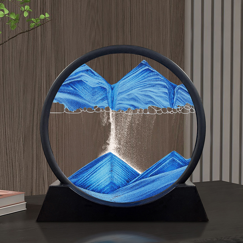 Quicksand Hourglass Ornament for Living Room Tv Cabinet, Wine Cabinet Decoration, Creative Stress-Relief Office Desktop Light Luxury Gift