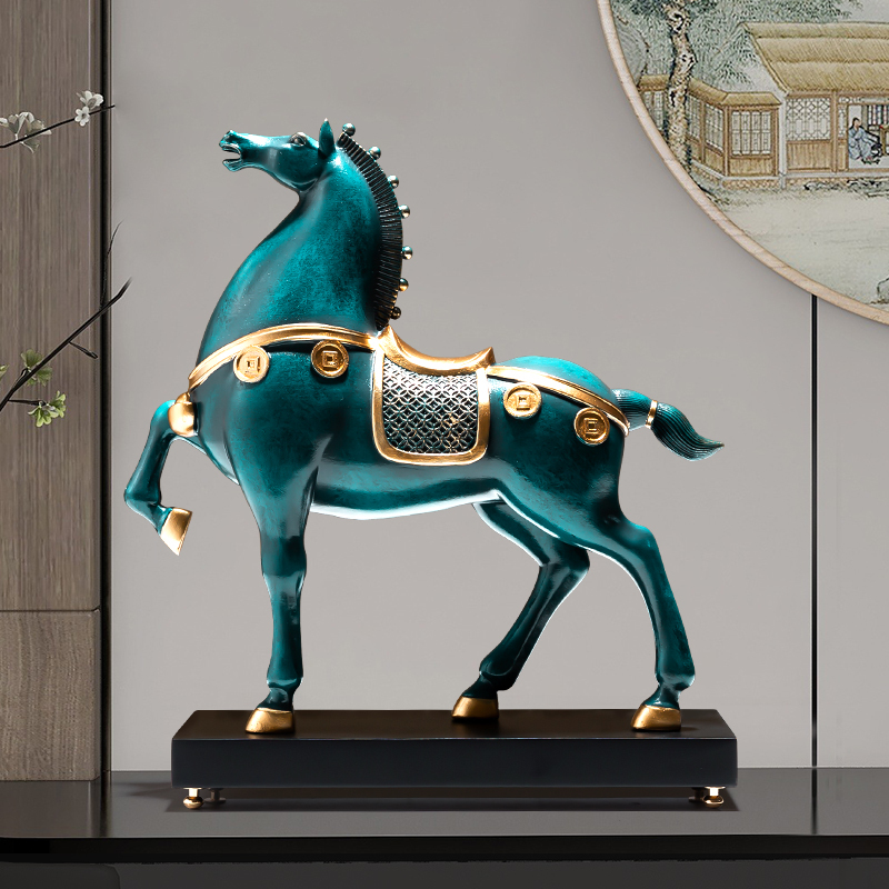 Horse Figurine for Immediate Success, Office Decoration, New Chinese Style Living Room Tv Cabinet, Wine Cabinet Decoration, Housewarming and Opening Gift