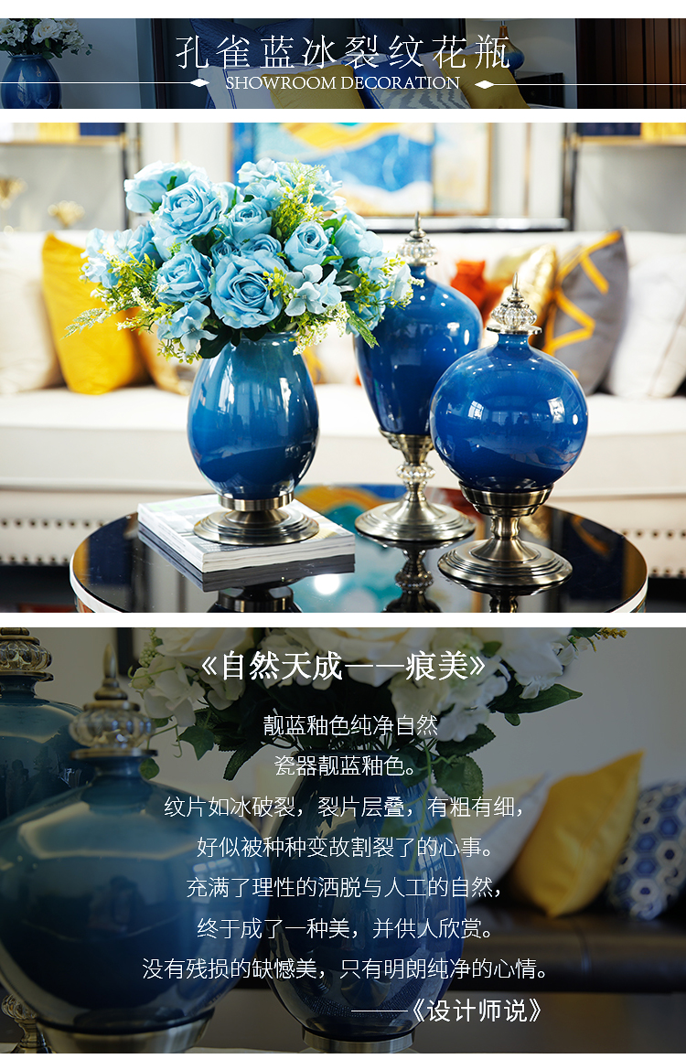 The American table decorations furnishing articles ceramic vases, flower arrangement sitting room porch simulation TV ark, desktop decoration