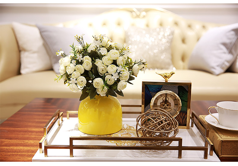 现代简约家居餐桌装饰品摆件小花瓶花艺陶瓷美式客厅插花创意摆设
