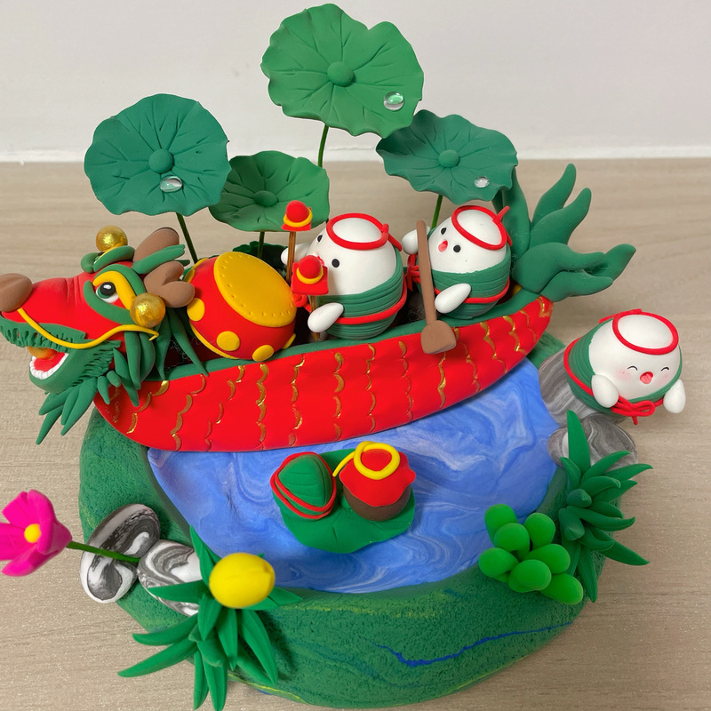 Dragon Boat Festival Clay Handmade Zongzi Cartoon Finished Product Material Kit 24 Colors Clay Creative Parent-Child Animal Farm