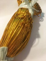 1 1 5mm tie sea cucumber rope flat gold thread hanging card Christmas gold thread tie mouth sea cucumber tie rope decorative rope