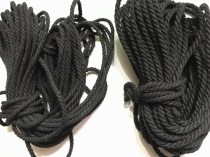 3-strand black cotton rope edged round cotton rope three-strand black drawstring binding rope thickness cotton rope Lassy rope