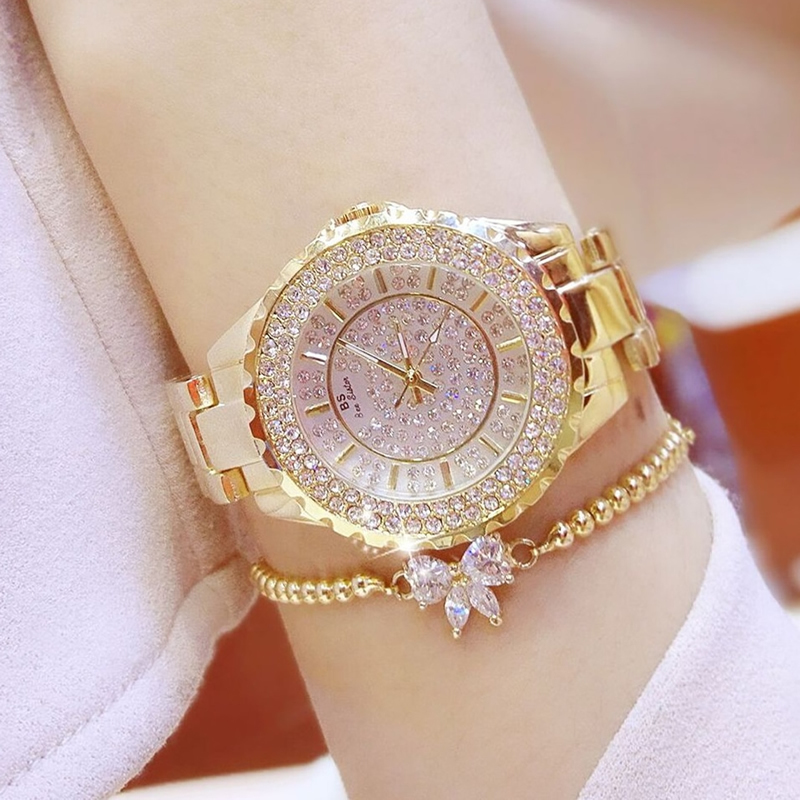 [Free Bracelet with Every Order] Genuine New Fully Automatic Full-Diamond Women's Watch, Fashionable Small Dial Waterproof Women's Watch