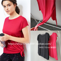 Foreign trade German original single round neck asymmetrical split garment swing quick-drying elastic breathable sports running yoga short-sleeved T