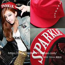 Foreign trade Korea original single Harajuku zipper wind star with sparkle star text embroidery over eaves red hat