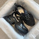 Zhao Lusi's same arch-soled dad shoes for women, thick-soled heightening casual shoes, genuine leather, silver mesh, high-heeled sneakers