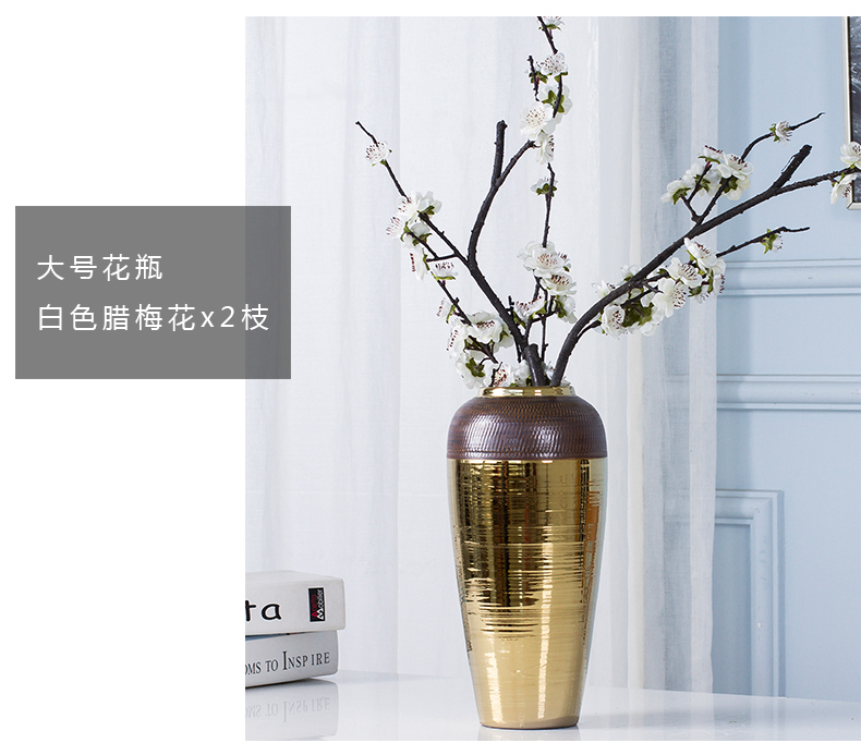Jingdezhen European golden vase flower arrangement sitting room home decoration ceramic bottle of table wine porch place home