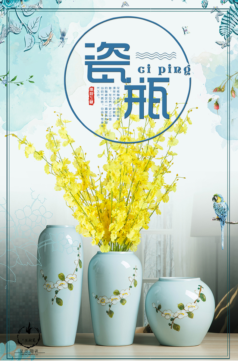 Jingdezhen Chinese dried flower vases, ceramic furnishing articles flower arranging I and contracted sitting room creative porcelain home decoration