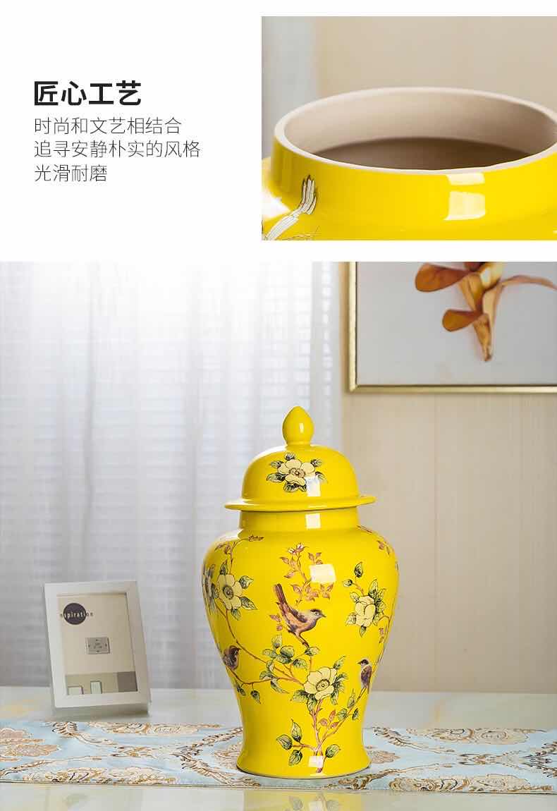 Jingdezhen hand - made painting of flowers and general porcelain jar of ceramic vases, large sitting room porch of new Chinese style hotel geomantic furnishing articles
