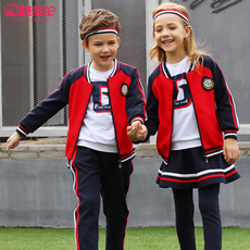 детская форма 幼儿园园服春季套装中小学生校服带反光条运动服春秋装三件套班服 Kneeling milk goats