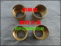 Plastic-coated metal hose copper joint copper throat nozzle copper spout copper inner and outer tooth box to connect copper cup fourth-level pipe joint