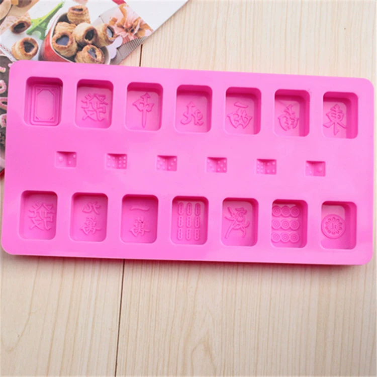 Mahjong silicone khuôn đầy đủ bộ sô cô la tự làm khuôn handmade xà phòng khuôn bánh sinh nhật trang trí công cụ làm bánh