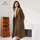 Yuxiangfei sheep wool double-sided woolen coat women's lapel mid-length double-beasted coat commuting 2023 winter new style