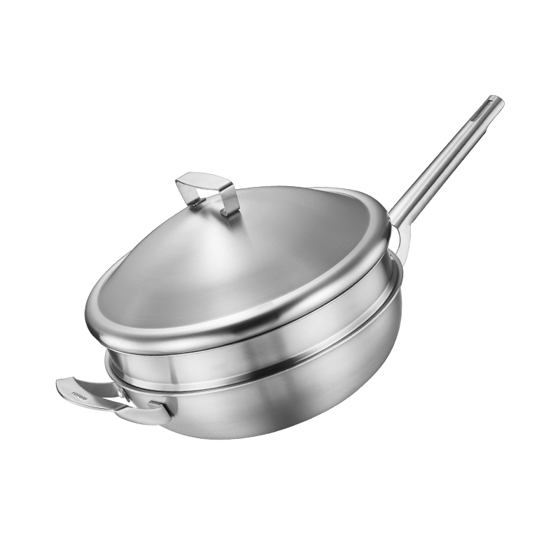 (Qingkura feedback) European and American Delta 304 stainless steel frying pan without dipping into the pan without coating induction cookers universal with steam coop