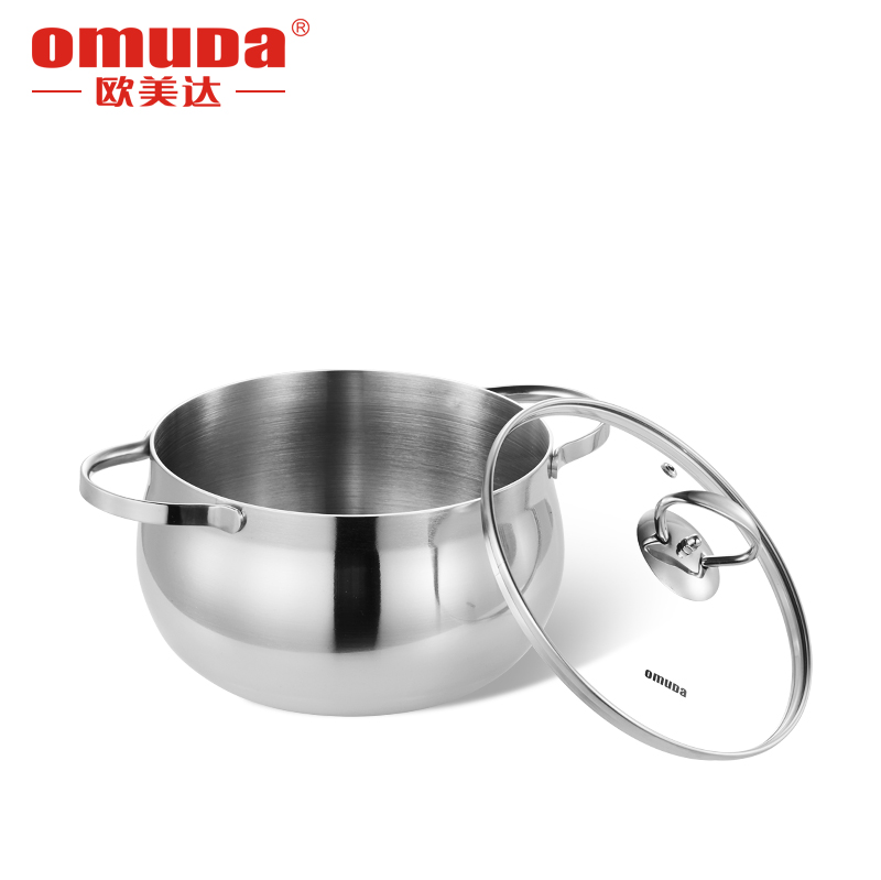 Omeida 316 stainless steel soup pot 20cm heightened thickened physical non-stick binaural cooker induction cooker universal