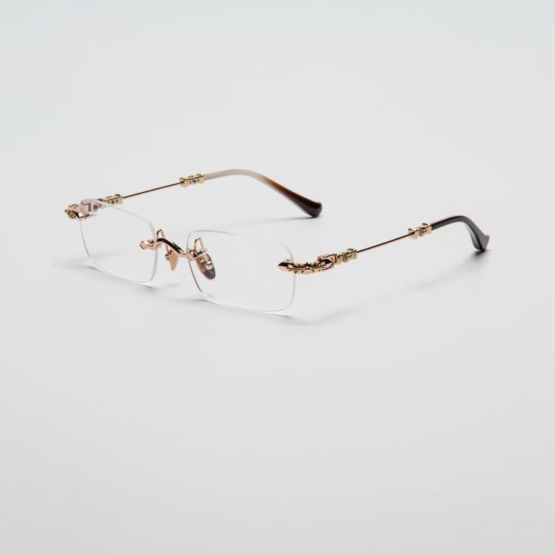 Kro Rimless Pure Titanium Ultra-Light Glasses, Same Style as Jackson Wang, Gothic Carved 925 Silver Pills Iii Prescription Eyeglass Frame Kro Rimless Pure Titanium Ultra-Light Glasses, Same Style as Jackson Wang, Gothic Carved 925 Silver Pills Iii Prescription Eyeglass Frame