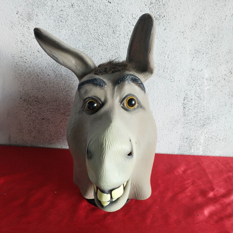 Donkey mask cos crazy animal city head set horse head funny party toy orangutan prop animal mask