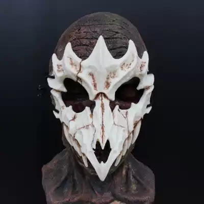 猛虎面具cos萬聖節恐怖道具日本作家倉戸みと二次元夜叉龍神面具