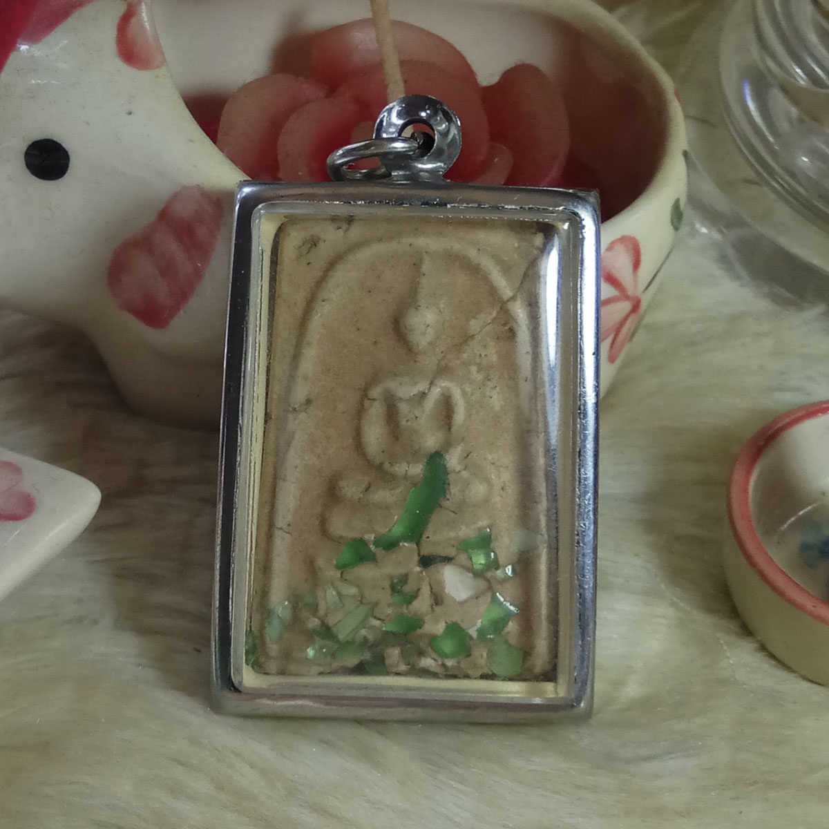 Thailand's main temple antique Buddha card Chongdi Buddha card 40 years ago out of the tower Buddha card tourmaline spirit stone collection treasures