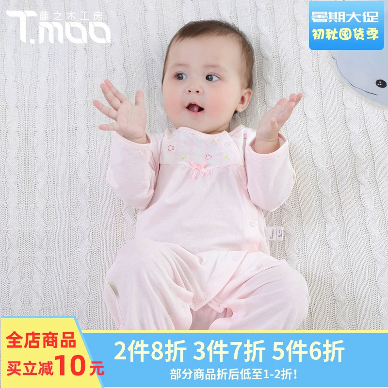 Áo liền quần trẻ em Fujiki Kobo mùa xuân và mùa hè cotton mỏng nam và nữ quần áo trẻ em dài tay quần áo leo núi - Áo liền quần