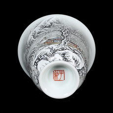 чашка 上新溢珍堂 子衿堂 雪景高脚杯100ml