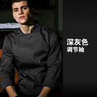 Регулируемые рукава темно-серого цвета на молнии.