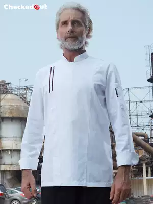 Domino Chef Men's Long Sleeve Kitchen Hotel Western Restaurant Back Kitchen Top Customized Chef Clothes Autumn and Winter Clothes