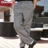 Шеф -повар Pants Hotel Works Charnout Черно -белый шеф -повар кухонный брюки