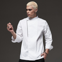 Domino kitchen overalls chef male long sleeve restaurant hotel back kitchen clothes custom LOGO high-end chef clothes