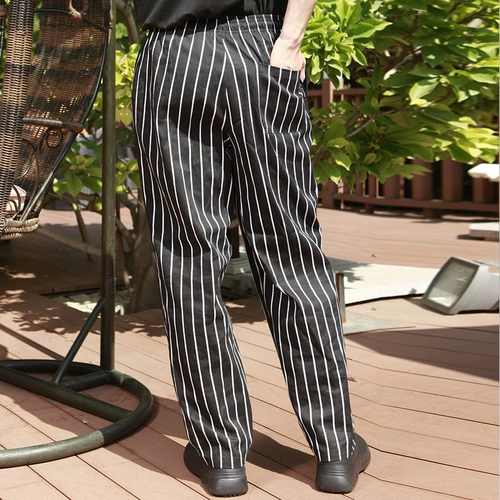 Проверка шеф -повара брюки весна и летние кухни столовая кухонные брюки хлопковые брюки зебра.