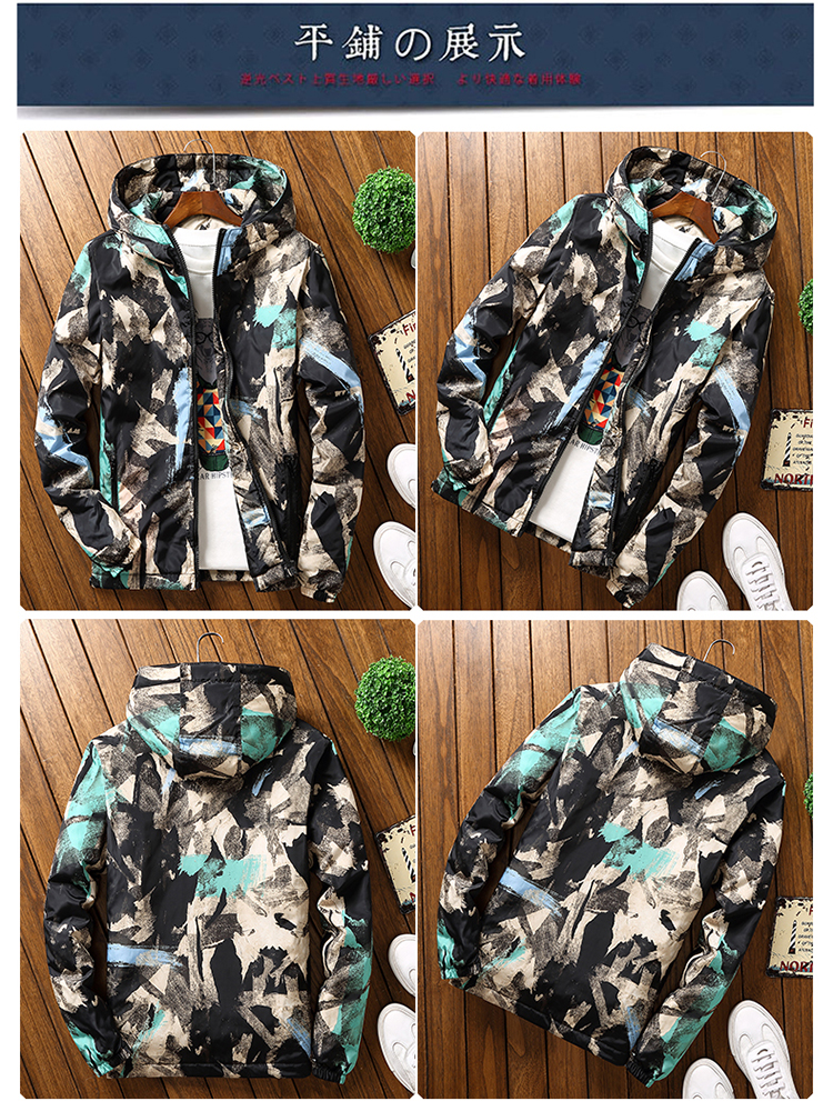 Mùa đông 2018 mới ngụy trang cotton nam phiên bản Hàn Quốc của cặp đôi quần áo cotton nam ngắn đoạn cỡ lớn áo khoác cotton dày thủy triều áo khoác bomber