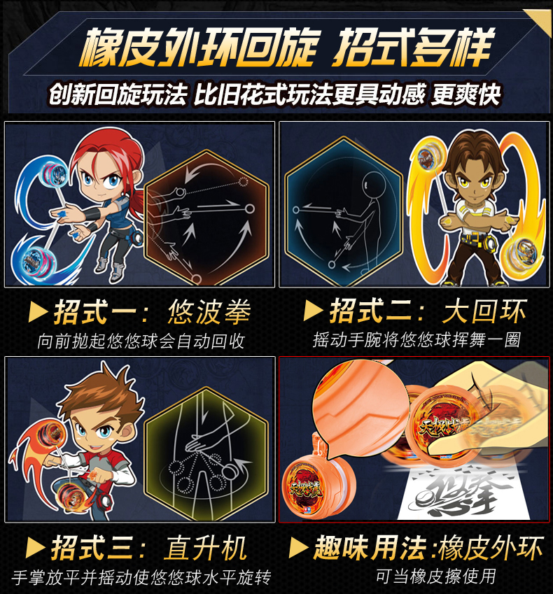 Lingfeng Youquan Fighting Set Hỏa lực Vị thành niên Vua 6 Youquan Anh hùng Hổ thiên thể Yo-Yo Eo treo Yo-Yo Shop yoyo cao cấp