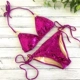 Châu Âu và Mỹ kỳ nghỉ bên bờ biển siêu tập hợp màu sâm panh sequins ren-up ba điểm sexy phụ nữ bikini đi nghỉ mát áo tắm phụ nữ - Bikinis