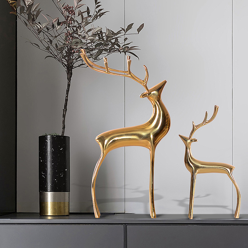 Pure copper deer gift TV cabinet Wine cabinet Light luxury ornaments Creative new wedding gift Living room home decorations