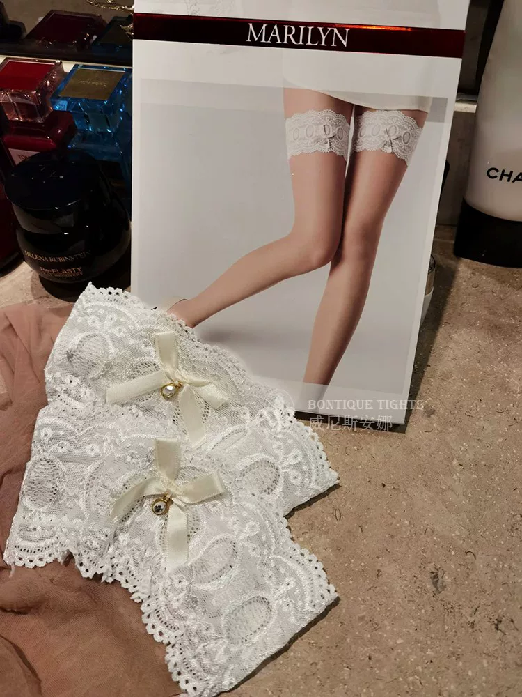Польский Marilyn Coco i16 изысканные кружевные противоскользящие бриллианты, носочки, прозрачные длинные чулки 20D