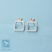 Silver time S925 sterling silver earrings rose gold sprouting small earrings creative fashion fresh personality earrings