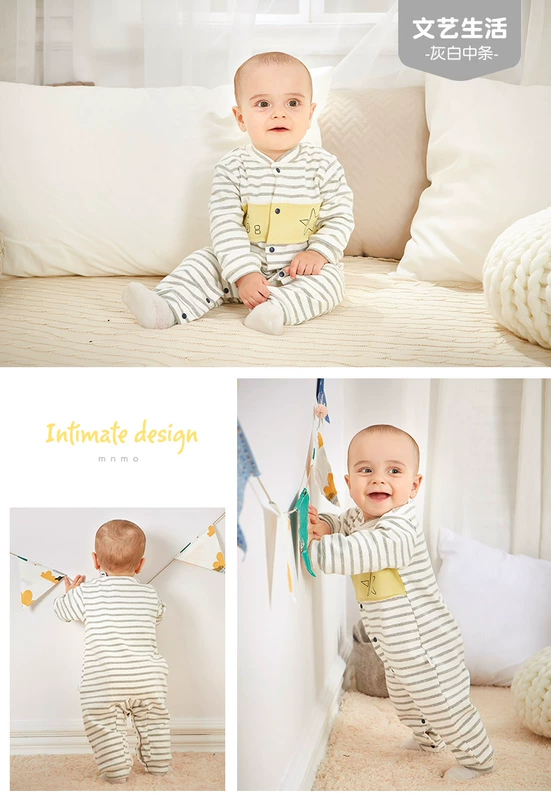 瑁 恩 2018 mùa xuân và mùa thu nam bé sơ sinh bé trai quần áo leo núi đôi quần áo cotton ra quần áo bộ body bé gái đáng yêu