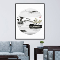 Digital oil painting diy self-painted color oil painting new Chinese living room decorative painting ink landscape oil painting