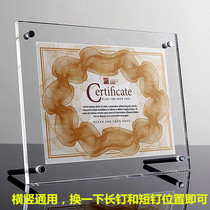 Acrylic Crystal photo frame set-up 56781012 inch A4 certificate award frame authorized brand crystal table customized