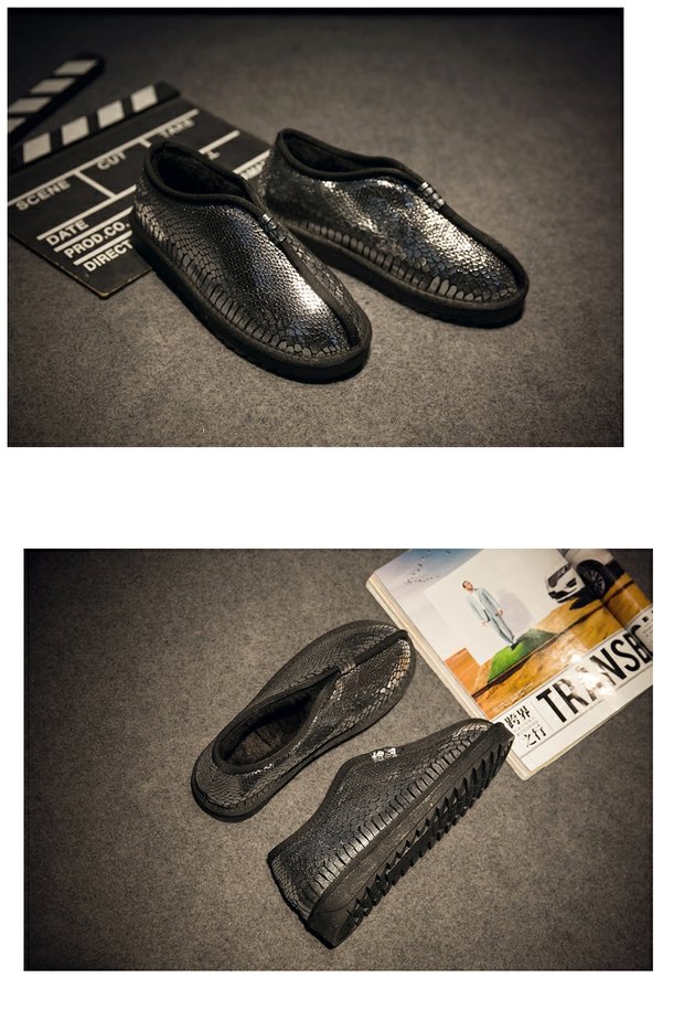 Giày cotton Monk đôi phong cách Trung Quốc Bánh mì cotton nam Giày da retro Nhật Bản thấp giúp ấm áp cho đôi giày tuyết nam giày sneaker