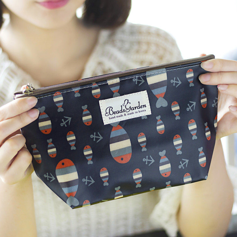 South Korea Import Waterproof Cute Little Fish Makeup Bag Containing Bag Wash Toiletry Bag Hands With Portable Bag